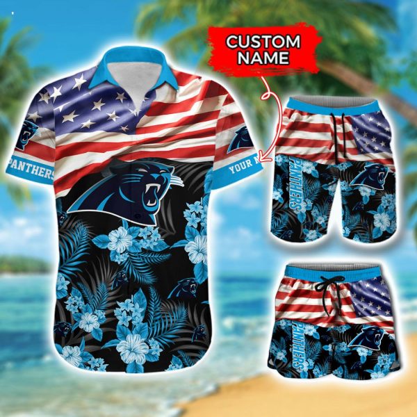 Custom Name NFL Carolina Panthers Hawaiian Shirt And Short