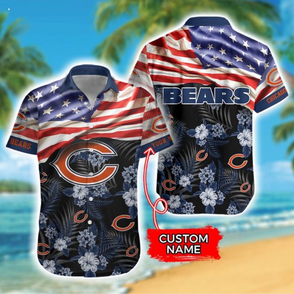 Custom Name NFL Chicago Bears Hawaiian Shirt And Short