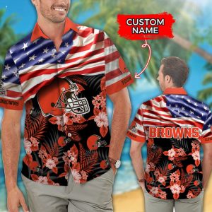 Custom Name NFL Cleveland Browns Hawaiian Shirt And Short
