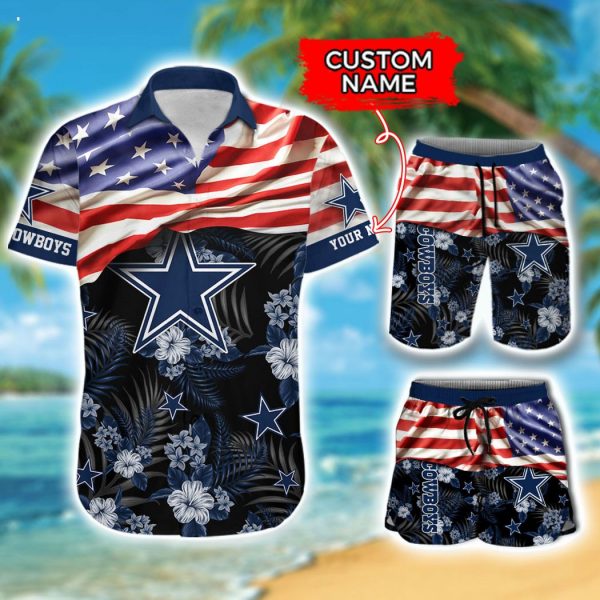 Custom Name NFL Dallas Cowboys Hawaiian Shirt And Short