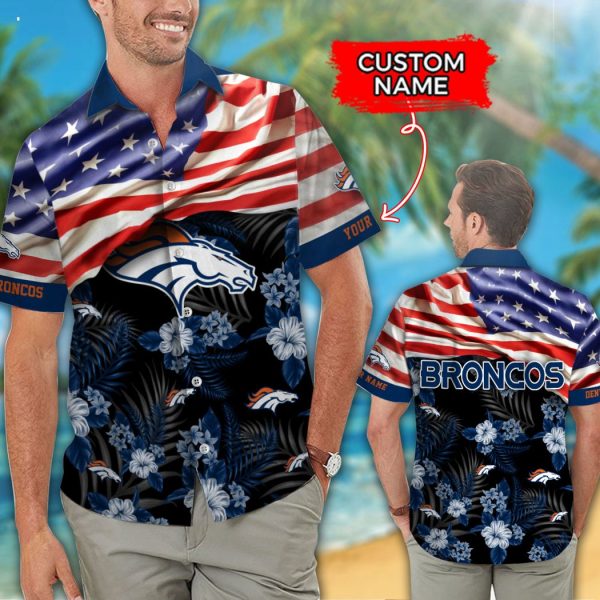 Custom Name NFL Denver Broncos Hawaiian Shirt And Short