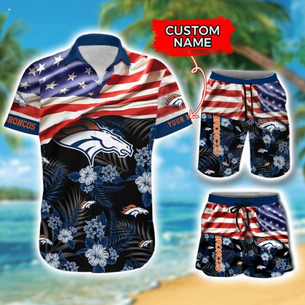 Custom Name NFL Denver Broncos Hawaiian Shirt And Short