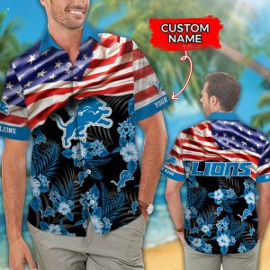 Custom Name NFL Detroit Lions Hawaiian Shirt And Short