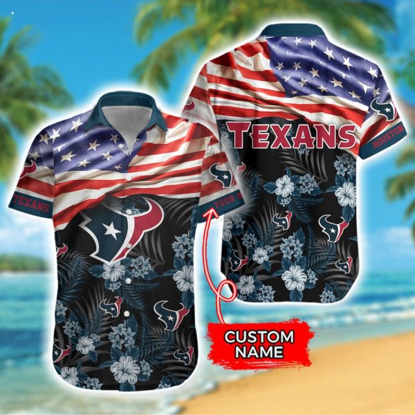 Custom Name NFL Houston Texans Hawaiian Shirt And Short