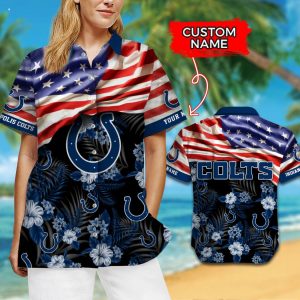 Custom Name NFL Indianapolis Colts Hawaiian Shirt And Short