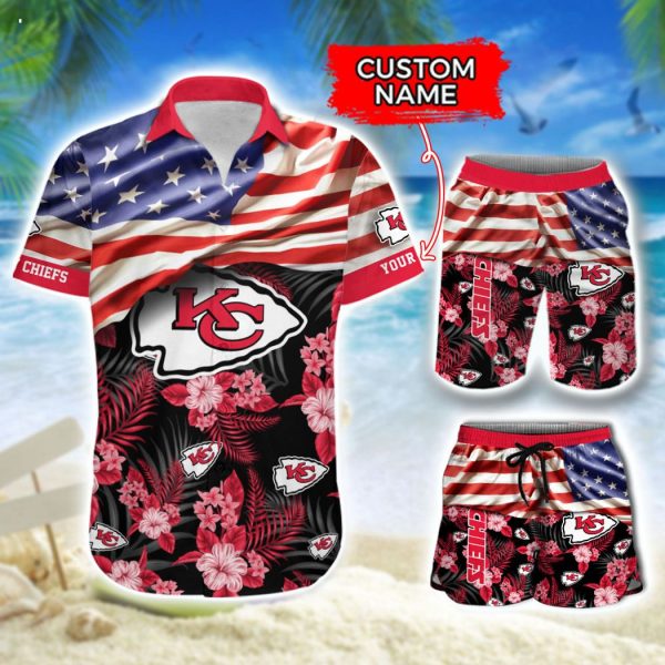 Custom Name NFL Kansas City Chiefs Hawaiian Shirt And Short