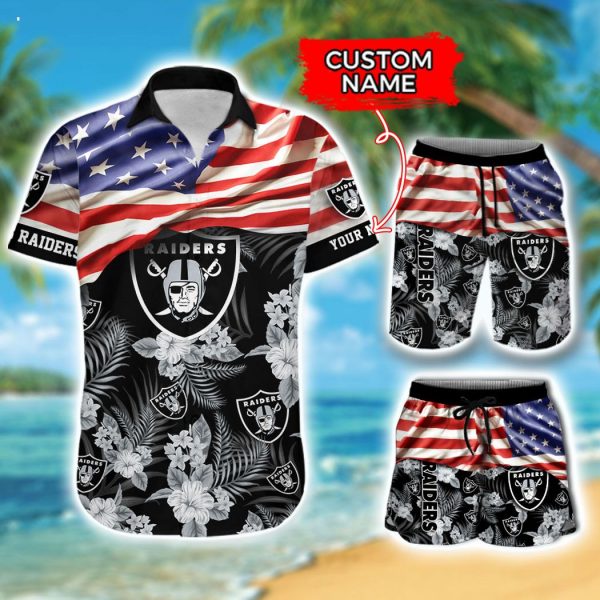 Custom Name NFL Las Vegas Raiders Hawaiian Shirt And Short
