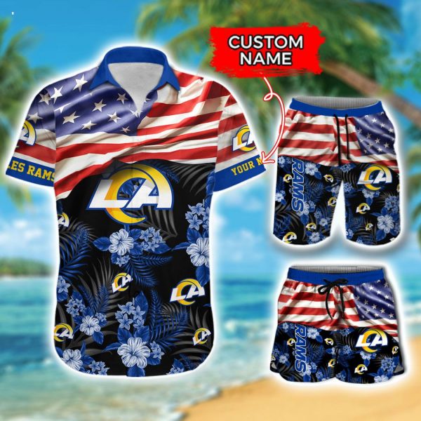 Custom Name NFL Los Angeles Rams Hawaiian Shirt And Short