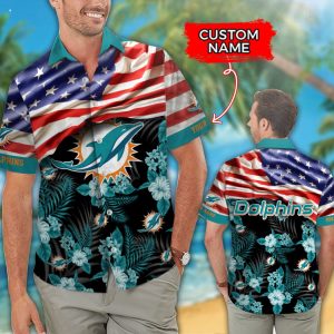 Custom Name NFL Miami Dolphins Hawaiian Shirt And Short