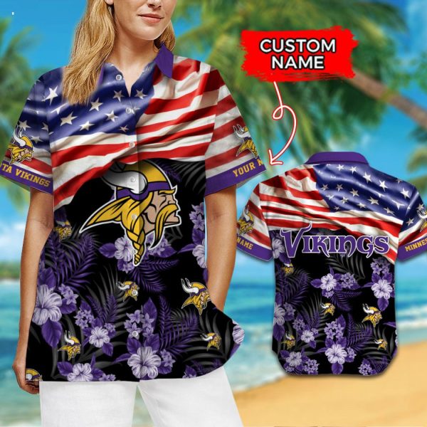 Custom Name NFL Minnesota Vikings Hawaiian Shirt And Short