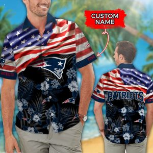 Custom Name NFL New England Patriots Hawaiian Shirt And Short