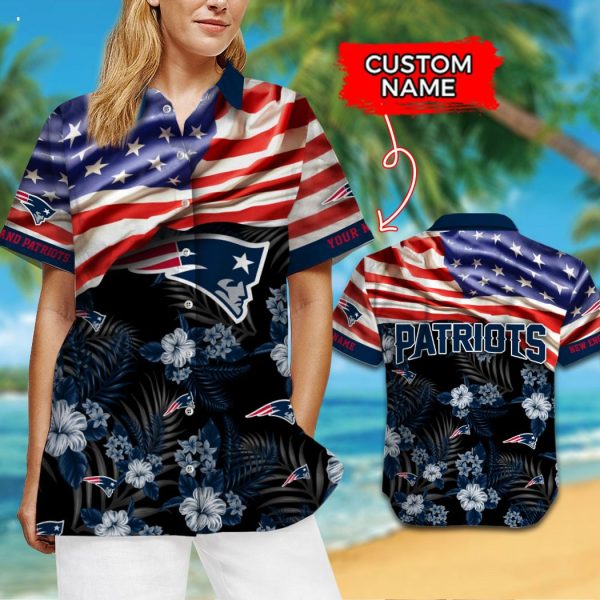 Custom Name NFL New England Patriots Hawaiian Shirt And Short