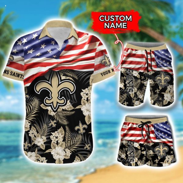 Custom Name NFL New Orleans Saints Hawaiian Shirt And Short