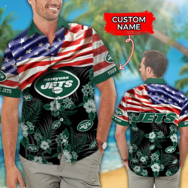 Custom Name NFL New York Jets Hawaiian Shirt And Short