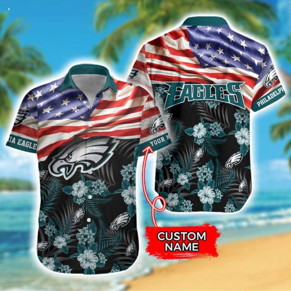 Custom Name NFL Philadelphia Eagles Hawaiian Shirt And Short