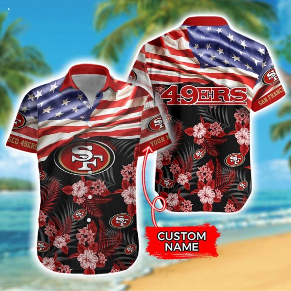 Custom Name NFL San Francisco 49ers Hawaiian Shirt And Short