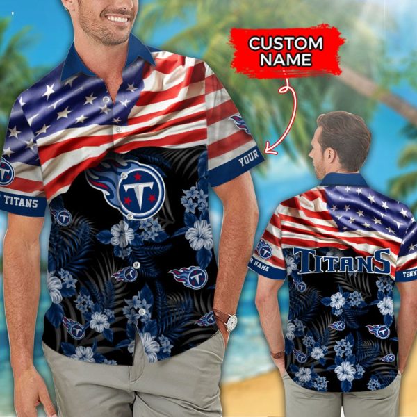 Custom Name NFL Tennessee Titans Hawaiian Shirt And Short