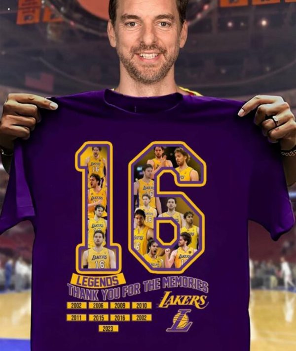 Limited Edition 16 Lakers Legends Thank You For The Memories T-Shirt