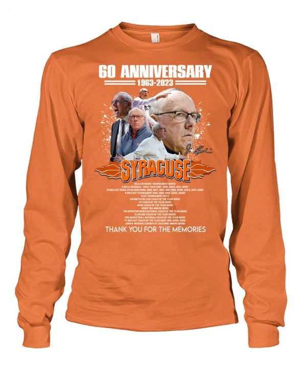 Limited Edition 60 Anniversary 1963 – 2023 Jim Boeheim Syracuse Thank You For The Memories T-Shirt