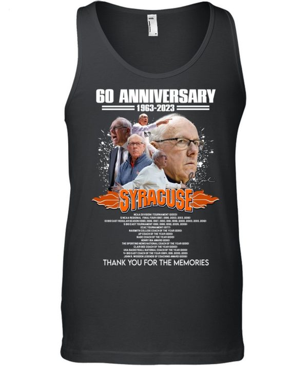 Limited Edition 60 Anniversary 1963 – 2023 Jim Boeheim Syracuse Thank You For The Memories T-Shirt