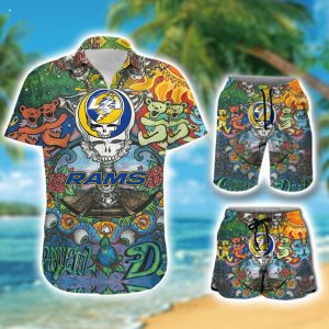 Personalized NFL Los Angeles Rams Combo Hawaiian Shirt And Short