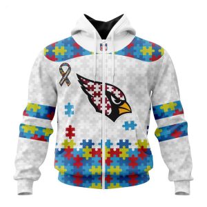 Custom Name And Number NFL Arizona Cardinals Special Autism Awareness Design Hoodie