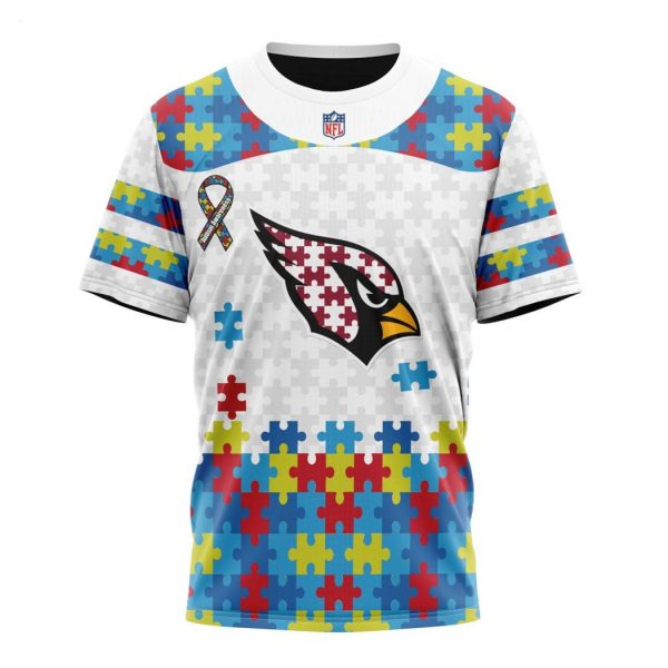 Custom Name And Number NFL Arizona Cardinals Special Autism Awareness Design Hoodie