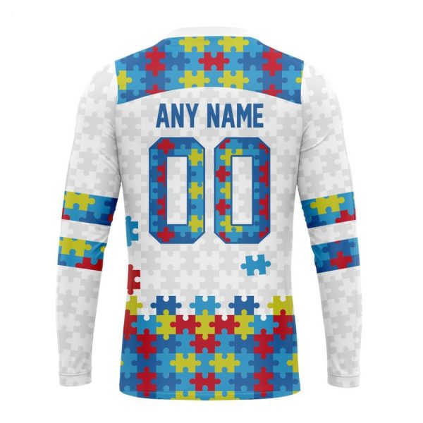 Custom Name And Number NFL Atlanta Falcons Special Autism Awareness Design Hoodie