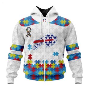 Custom Name And Number NFL Buffalo Bills Special Autism Awareness Design Hoodie