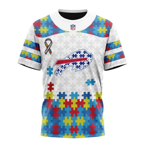 Custom Name And Number NFL Buffalo Bills Special Autism Awareness Design Hoodie
