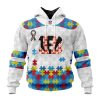 Custom Name And Number NFL Chicago Bears Special Autism Awareness Design Hoodie