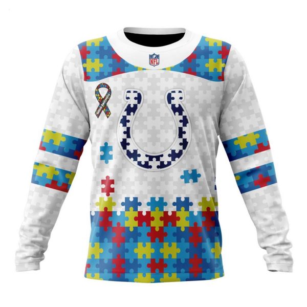 Custom Name And Number NFL Indianapolis Colts Special Autism Awareness Design Hoodie