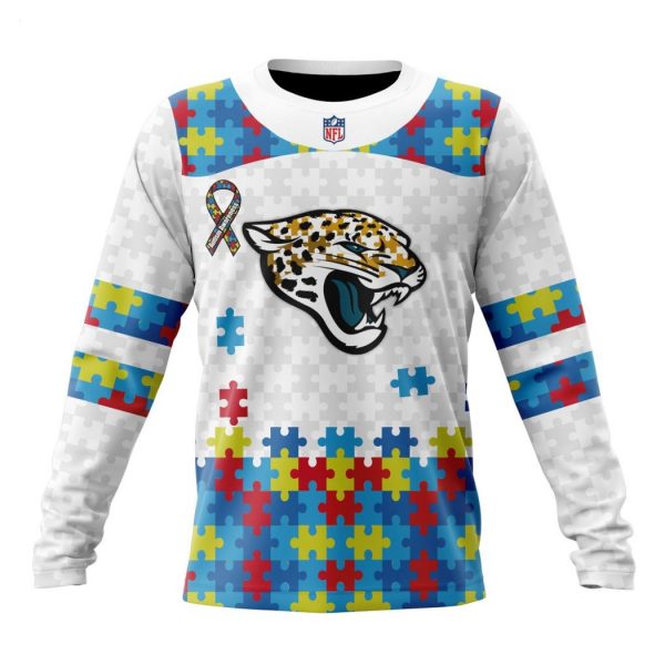 Custom Name And Number NFL Jacksonville Jaguars Special Autism Awareness Design Hoodie