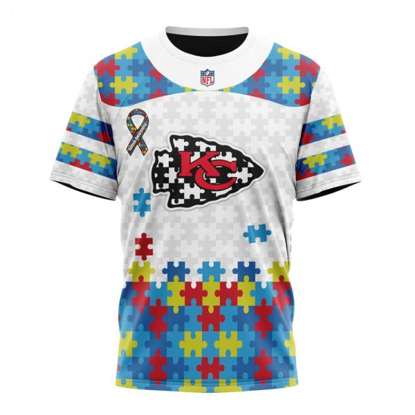 Custom Name And Number NFL Kansas City Chiefs Special Autism Awareness Design Hoodie