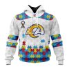 Custom Name And Number NFL Los Angeles Chargers Special Autism Awareness Design Hoodie