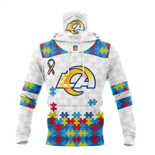 Custom Name And Number NFL Los Angeles Rams Special Autism Awareness Design Hoodie