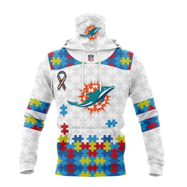 Custom Name And Number NFL Miami Dolphins Special Autism Awareness Design Hoodie