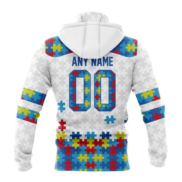 Custom Name And Number NFL New England Patriots Special Autism Awareness Design Hoodie