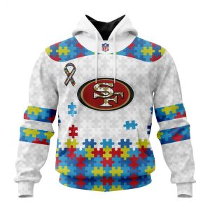 Custom Name And Number NFL San Francisco 49ers Special Autism Awareness Design Hoodie