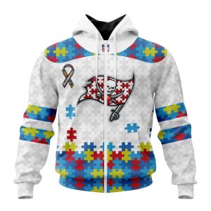 Custom Name And Number NFL Tampa Bay Buccaneers Special Autism Awareness Design Hoodie