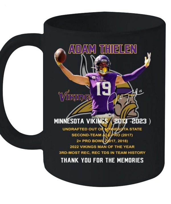 Minnesota Vikings 2013 – 2023 19 Adam Thielen Thank You For The Memories Adam Thielen T-Shirt – Limited Edition