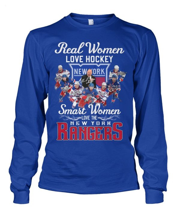 Real Women Love Hockey Smart Women Love The New York Rangers T-Shirt – Limited Edition