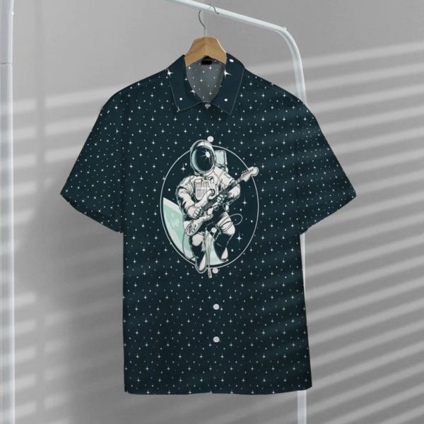 Astronaut Playing Guitar Custom Hawaiian Shirt – Summer Collection