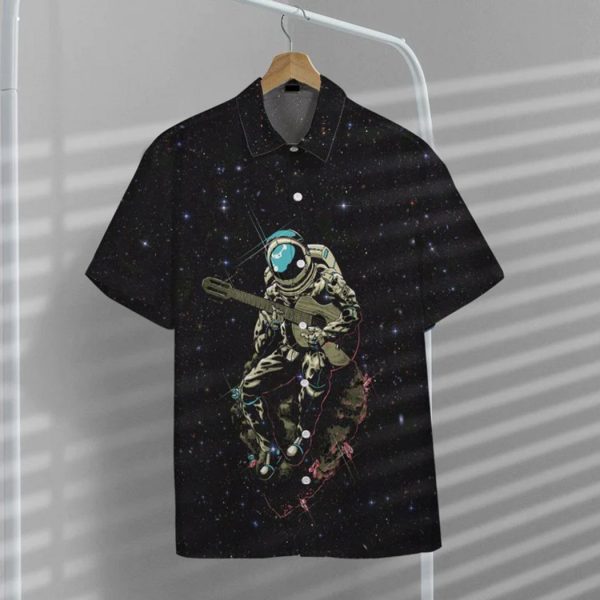 Astronaut Playing The Guitar Custom Hawaiian Shirt – Summer Collection
