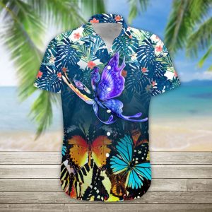 Butterfly Hawaiian Shirt Casual Button Down Shirts Short Sleeve – Summer Collection