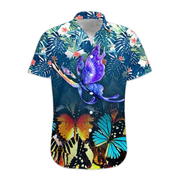 Butterfly Hawaiian Shirt Casual Button Down Shirts Short Sleeve – Summer Collection