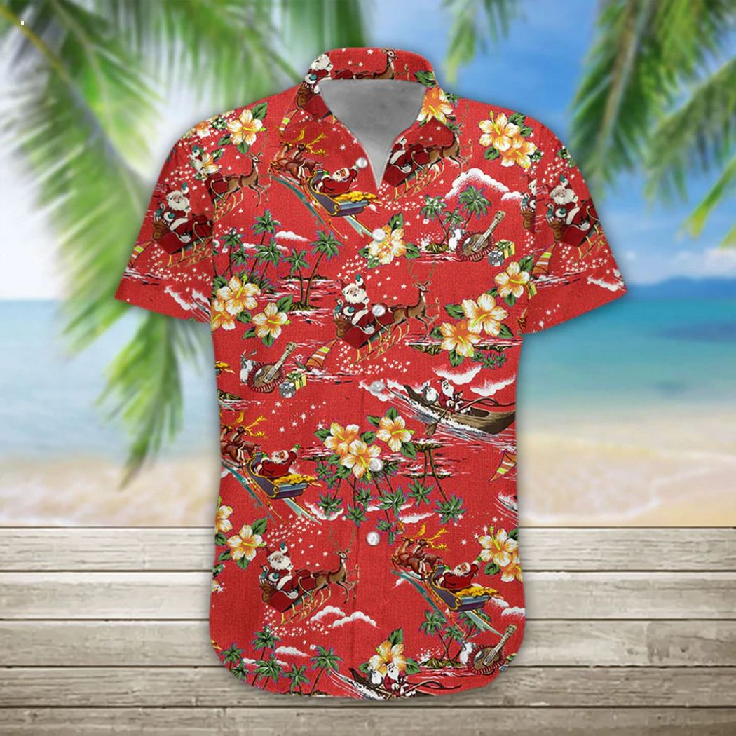 Christmas Santa Men's Hawaiian Shirt Casual Button Down Shirts, Short  Sleeve Shirts - Summer Collection - Torunstyle