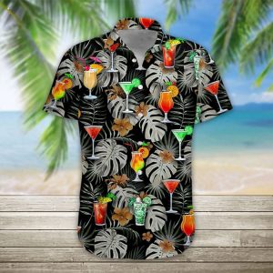 Cocktail Men’s Aloha Beach Shirt Hawaiian Shirt – Summer Collection