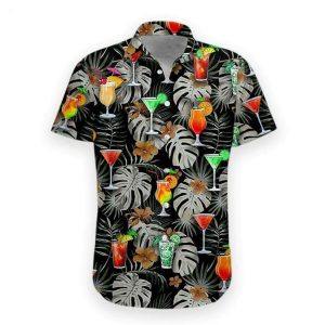 Cocktail Men’s Aloha Beach Shirt Hawaiian Shirt – Summer Collection