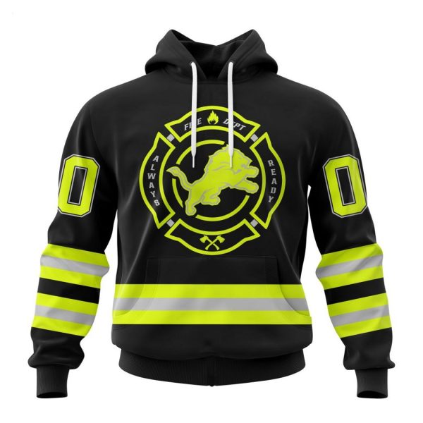 Personalized NFL Detroit Lions Special FireFighter Uniform Design Hoodie